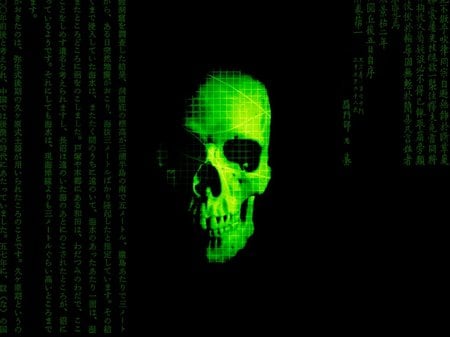 Skull Matrix - glow, skull, green