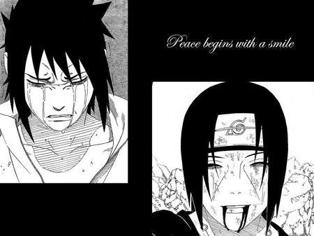 The Peace Begins with a smile - naruto, brothers, crying