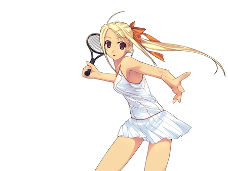 blonde murakami_suigun short_skirt tennis white - blonde-murakami-suigun-short-skirt-tennis-white