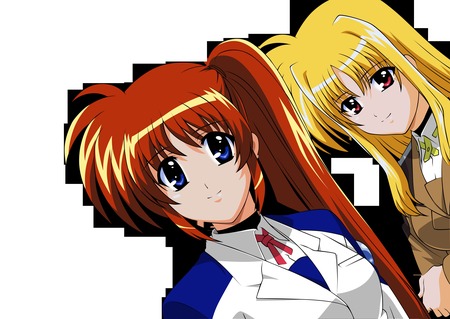 fate_testarossa mahou_shoujo_lyrical_nanoha strikers takamachi_nanoha transparent - fate-testarossa-mahou-shoujo-lyrical-nanoha-strikers-takamachi-n