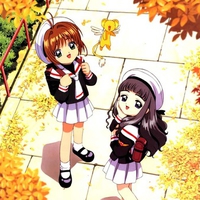 autumn card_captor_sakura daidouji_tomoyo kero kinomoto_sakura school_uniform