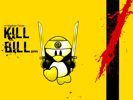 Kill Bill Gates - gates, bill gates, penguin, ninja, kill