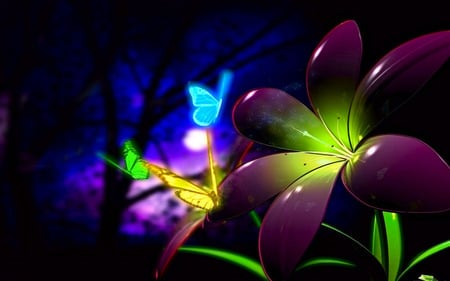 Fluorescent 3D Flowers