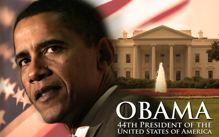 Barack Obama - 44th President - american flag, 44th president, white house, flag, capital, president obama, barack obama, obama