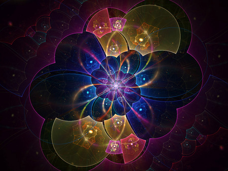 galaxian flower - abstract, colors, flower, lights