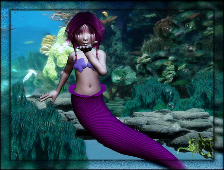 Mermaid Sadie - sadie, purple, mermaid, sea, ocean