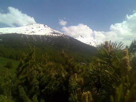 summer snow time in mountain... - sky, rainbow, forces of nature, natur, mountain