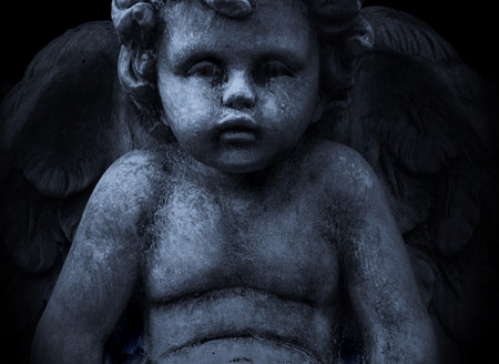 angel statue - white, ny, isnogue, black, photo