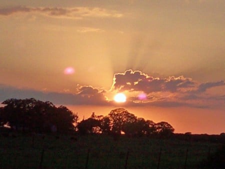 Setting Sun - sky, sun set, color, clouds