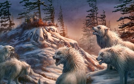 The Pack - wolves, fantasy, animals, pack