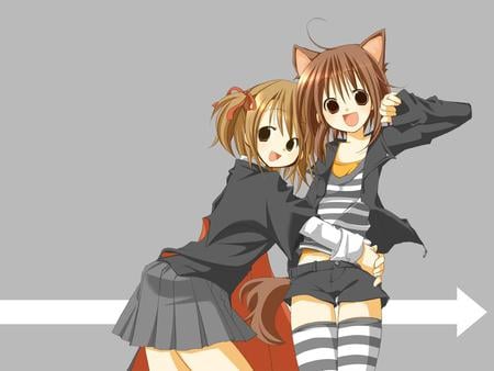 Catgirls - short hair, cute, catgirls, anime girls