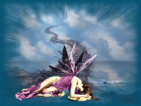 fallen angel - sky, fairy, angel, heaven