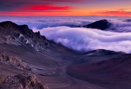 Dragons Breath, Haleakala - mountain, maui, clouds, sunrise, mist