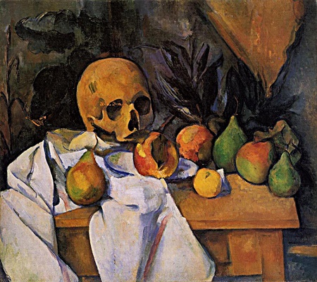 Harvest Painting~ - skull watching over, fruits, harvest, painting