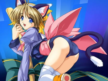 Catgirl - anime girl, catgirl, cute, blonde, pink, sexy