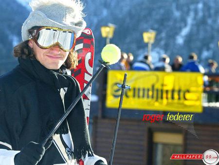 Roger Federer - male, people, tennis player, skiing, cute