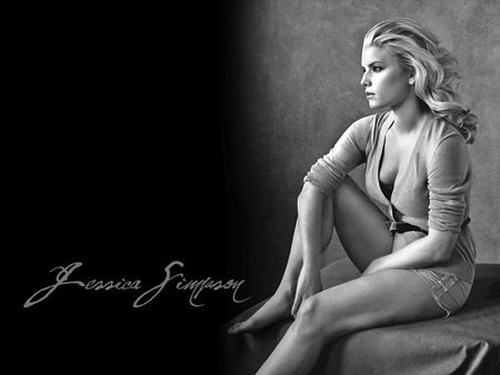 Jessica Simpson - sexy, musician, music, black and white, the dukes of hazzard, movie actress, jessica simpson, blonde