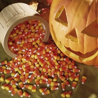 Candy corn and pumpkin