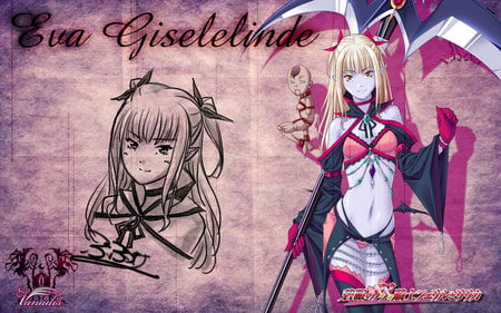 Eva Giselelinde - sexy, scythe, hot, eva, geselelinde, anime girl, pink, bikini, cute