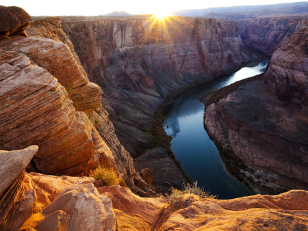 Horseshoe Bend - glen canyon, arizona, river, rocks