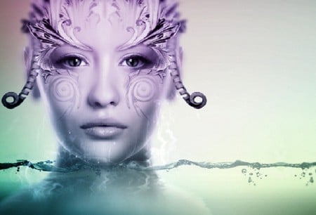 Paint Imperial - purple, fantasy, water, beauty, girl, eyes