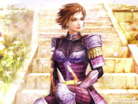 Ginchiyo Tachibana - fighter, anime, warrior, girl, beauty, samurai, ginchiyo, tachibana, purple, cute, beautifull, sexy