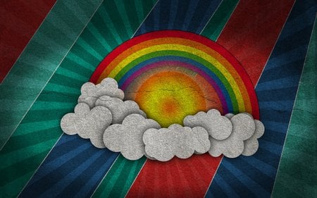 Rainbow Color - clouds, colorful, rainbow, cute, colors, stripes