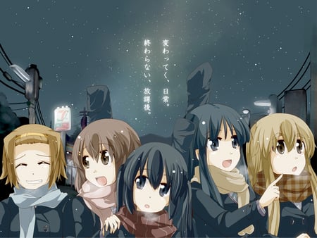 K-ON - k-on, ritsu, anime, night, mio