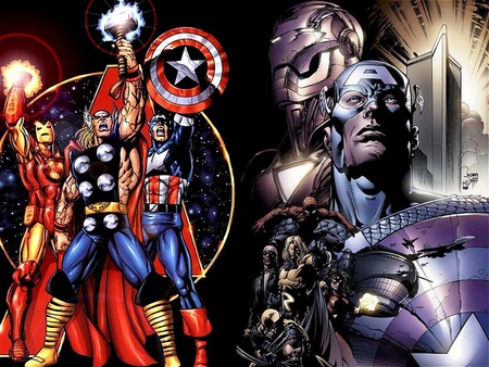 Avengers - comic, america, thor, heroes, captain, ironman