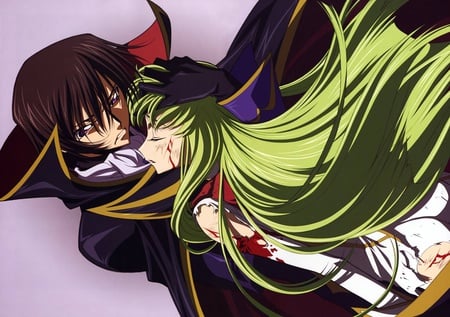 CC & Lelouch - bleeding, lelouch, code geass, cc