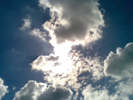 Sky, clouds, sun, blue - sky, sun, clouds, blue