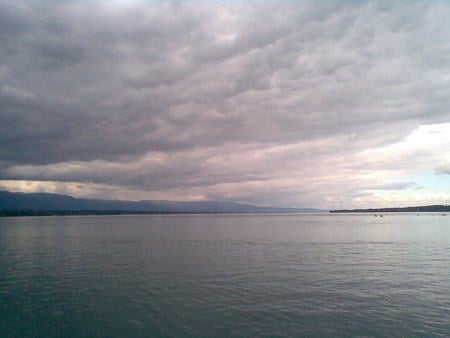 lake - sky, lake, water, clouds, nature