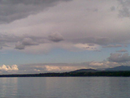 lake - sky, lake, water, clouds, nature