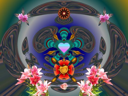 Flowers for Kate - abstract, eye candy, collage, 3d, fractal