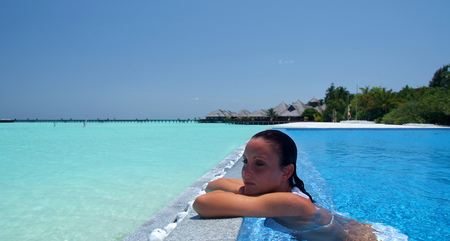 A Breathtaking View! - beautiful woman, villas, pool, sea