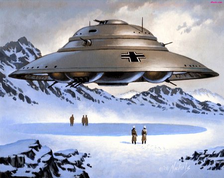 nazi ship - snow, metal, ufo, ship