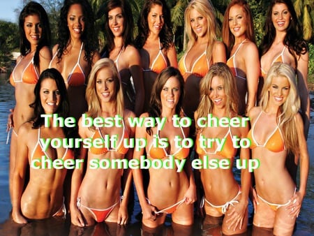 Hot Girls - wordings, thought, girls, beauty, cheer leaders, colour, beautiful, plant, green, cheers, flower