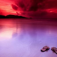 SANDALS ON THE BEACH