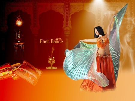 East Dance - arabian woman, girl, dance, belly dance, exotic, east, arabic, oriental, arabian, dress