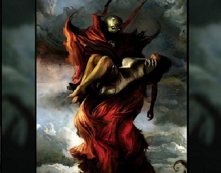 Rescued or Damned? - carried, girl, red, fantasy, spawn