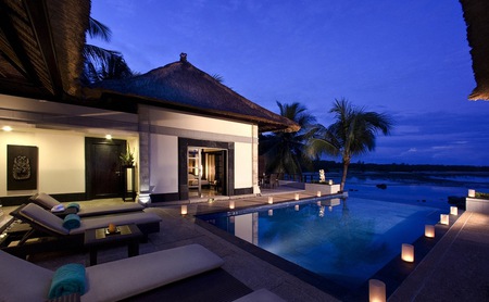 An Evening For Love - candles, house, ocean, pool