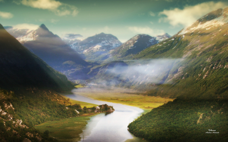 Etherea - river, mountains, nature, sky