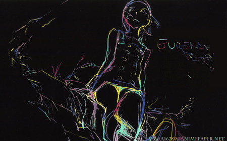 EUREKA - black, drawing, eureka, painting, fashion, color, eureka 7, wax