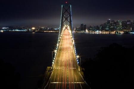 Bridge in the night - beauty, cool, arhitecture, night, bridge, lights