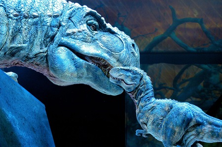 TRex and baby - dinosaurs, blue, dinosaur, trex, baby