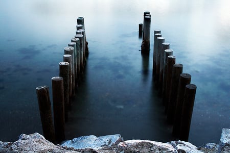 Untitled - dangerous, water, black and white, ocean