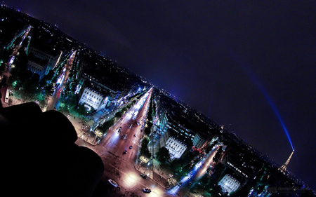 View of night Paris - landscape, cool, city, paris, lights