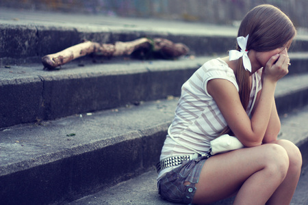 Again. - loneliness, girl, female, sad