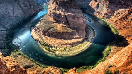 Island in canyons - landscape, nature, amazing, beautiful