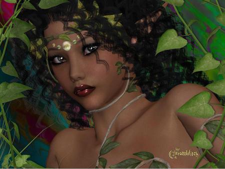 Fairy Elf - elf, abstract, leaves, fairy, fantasy